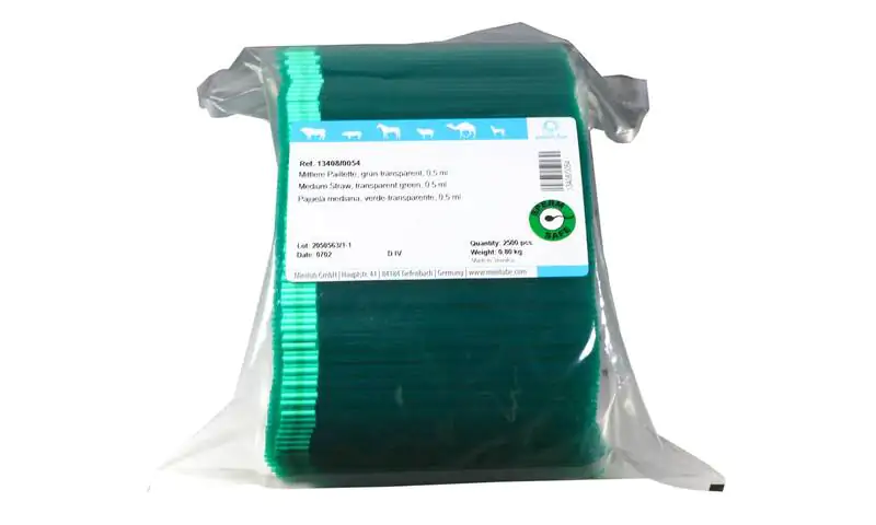 Medium Straw, 0.5 ml, transparent green