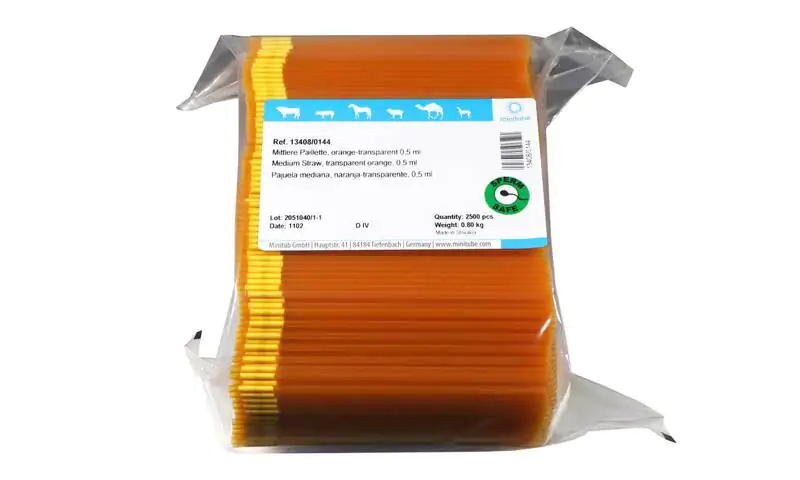 Medium Straw, 0.5 ml, transparent orange