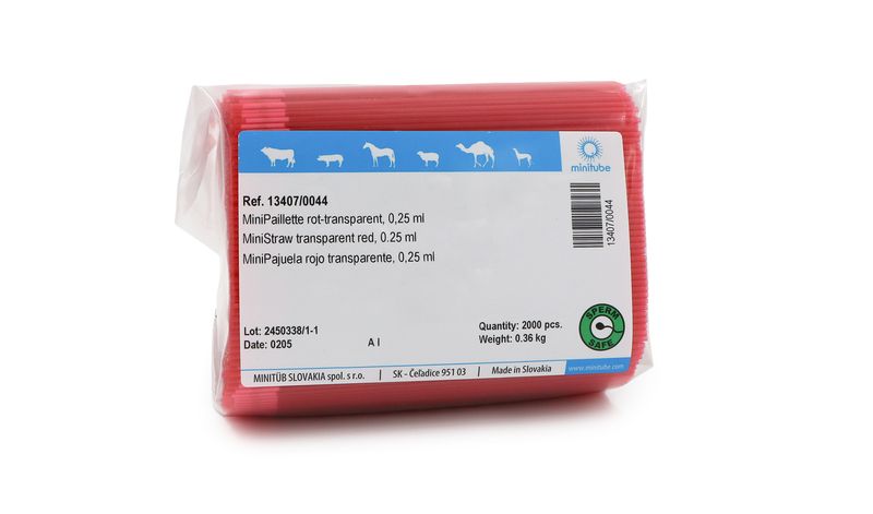MiniStraw, 0.25 ml, transparent red
