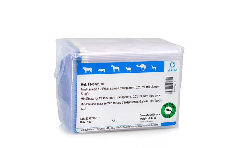 MiniStraw for fresh semen, 0.25 ml, transparent