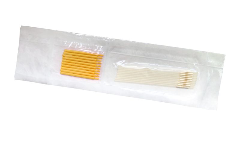 MiniStraw, 0.25 ml, 90 mm, clear with dark yellow ID rod