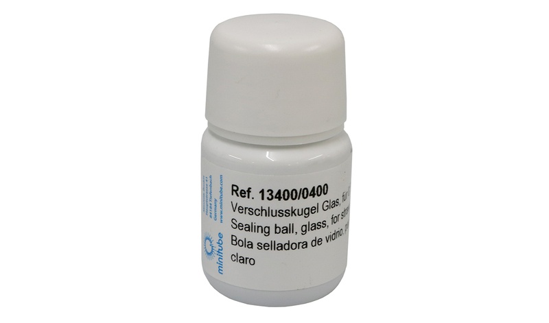 Sealing ball, glass, for 0.5 ml straws, light blue